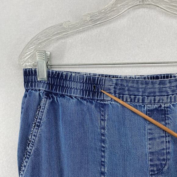 EILEEN FISHER Pants XS Tencel Organic Cotton Chambray Utility Tapered Ankle Blue - Picture 10 of 16